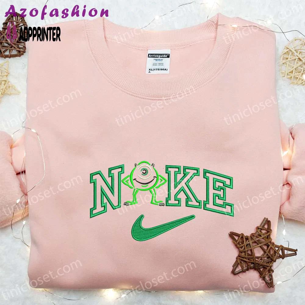 Embroidered mike wazowski x nike hoodie & shirt – best cartoon inspired birthday gift Embroidered Shirt