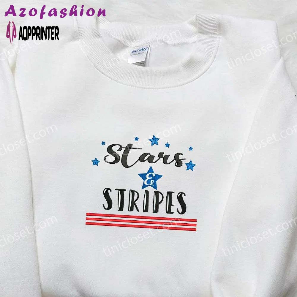 Embroidered stars & stripes shirt: best patriotic shirts for national day gifts Embroidered Shirt