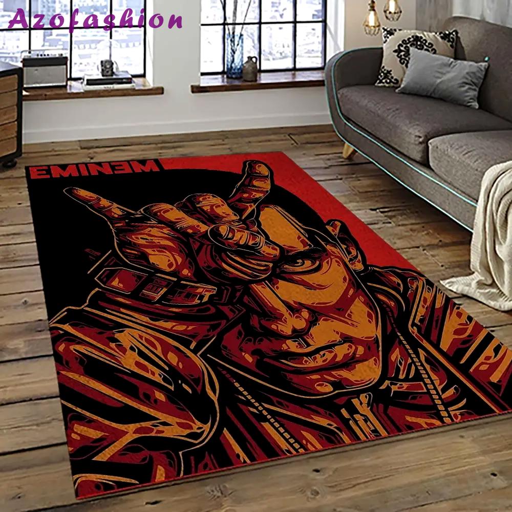Eminem legend rapper hiphop music rap carpet area rug home decor gift for fans gift for friends emm7 Rectangle Rug