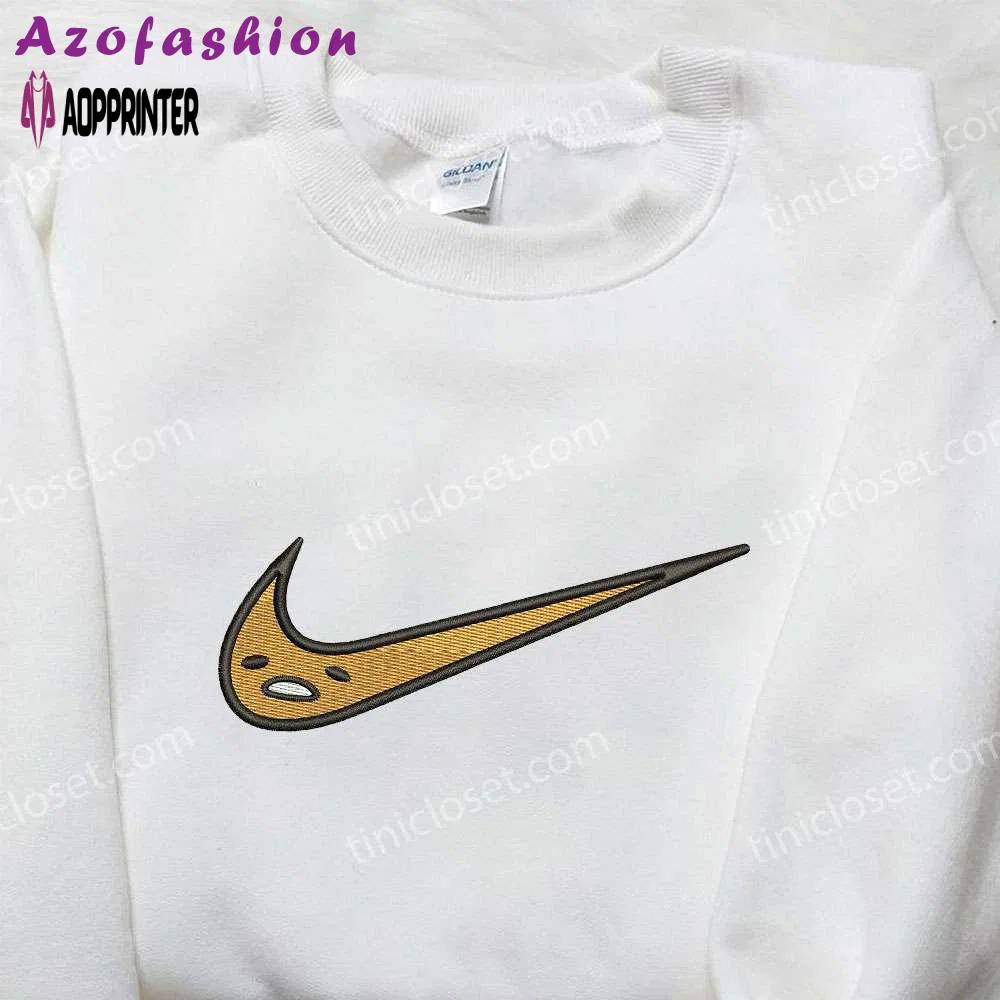 Emoticon gudetama x nike embroidered shirt: perfect gift for son nike customized shirt Embroidered Shirt