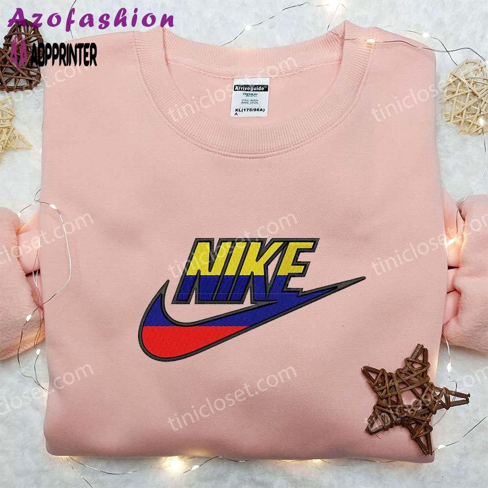 Equador flag x nike embroidered shirt – unique gift for husband custom design Embroidered Shirt