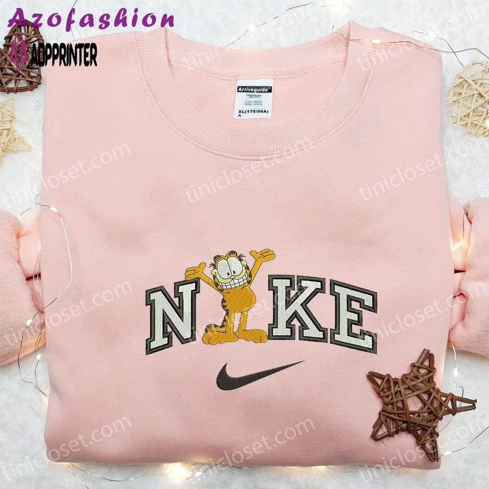 Exclusive garfield x nike cartoon embroidered shirt – unite with garfield and friends in this nike inspired design Embroidered Shirt