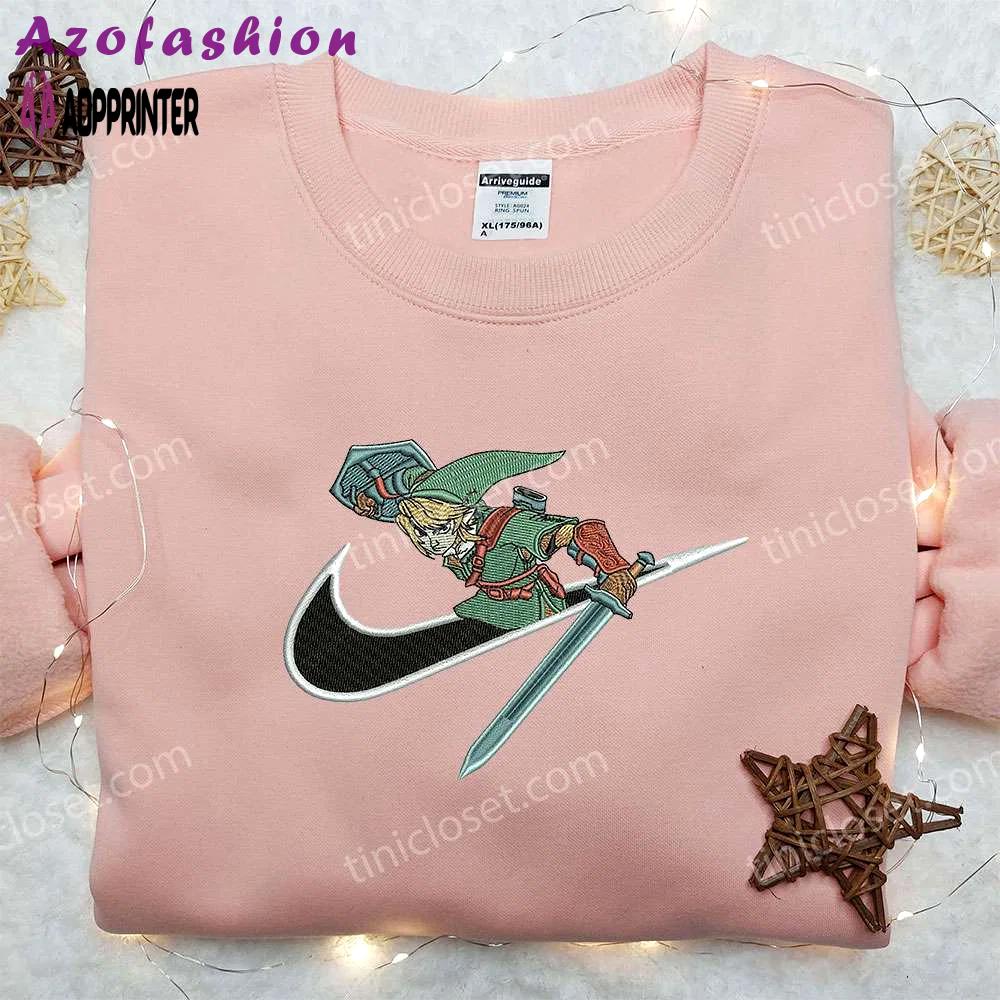 Exclusive link x nike embroidered hoodie zelda shirt: nike-inspired & legendary! Embroidered Shirt
