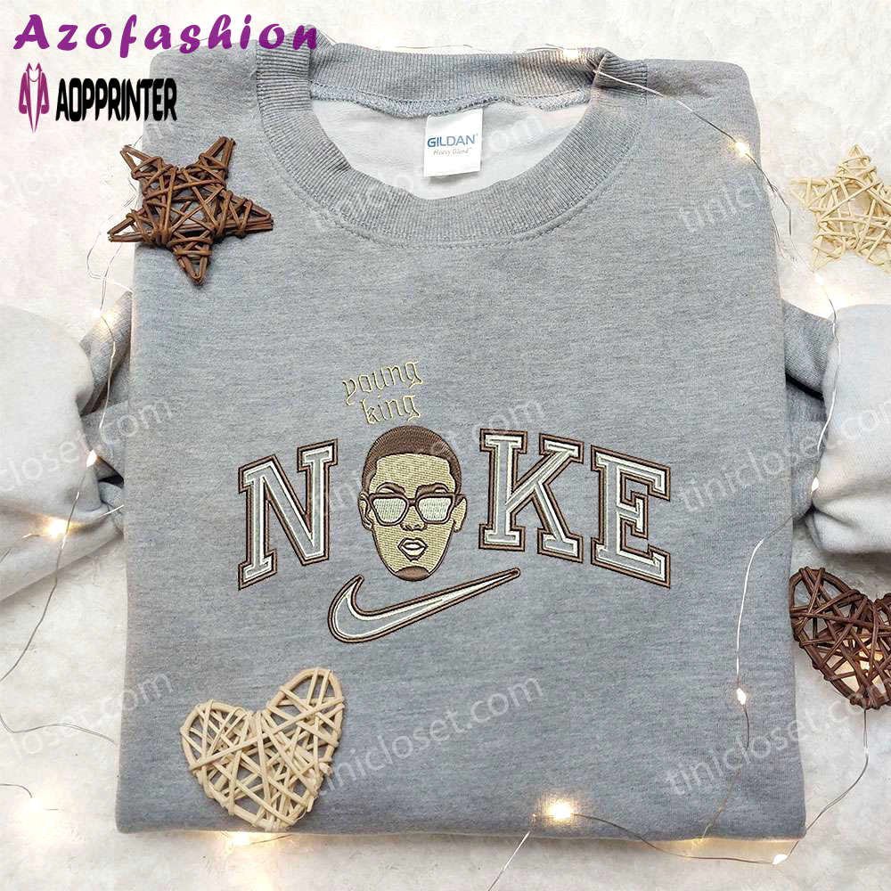 Exclusive young king x nike embroidered hoodie & celebrity shirt – get inspired with nike s trendy embroidered collection Embroidered Shirt