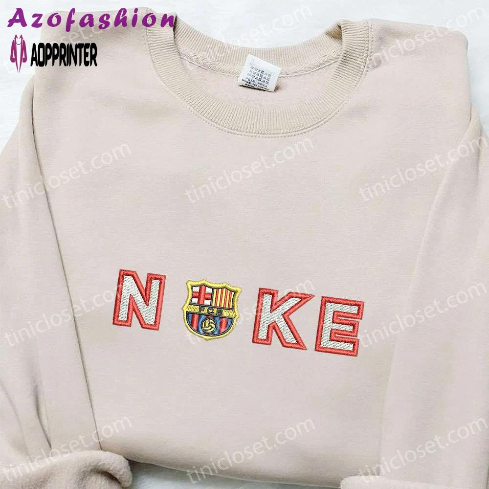 Fc barcelona x nike sport embroidered shirt: best nike inspired gift for sport fans Embroidered Shirt