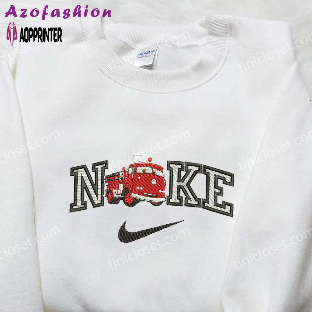 Fire truck x nike embroidered shirt car & custom nike tee limited edition Embroidered Shirt