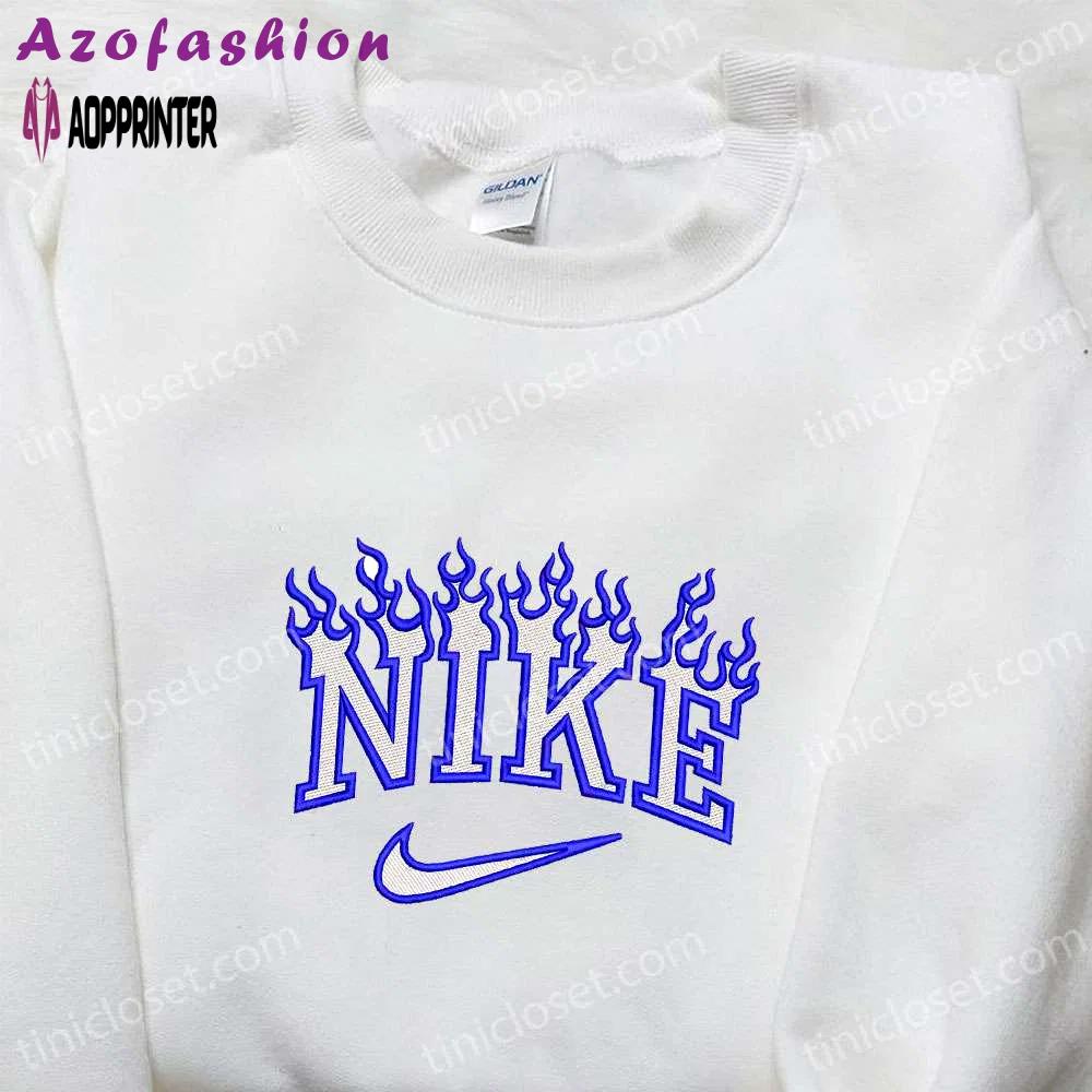 Fire x nike embroidered shirt: stylish nike-inspired gift for family Embroidered Shirt