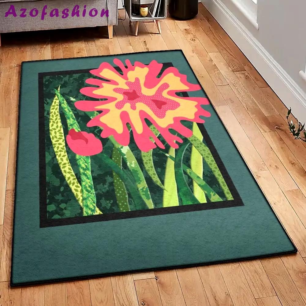 Flower indoor outdoor rugs, flower rug Rectangle Rug