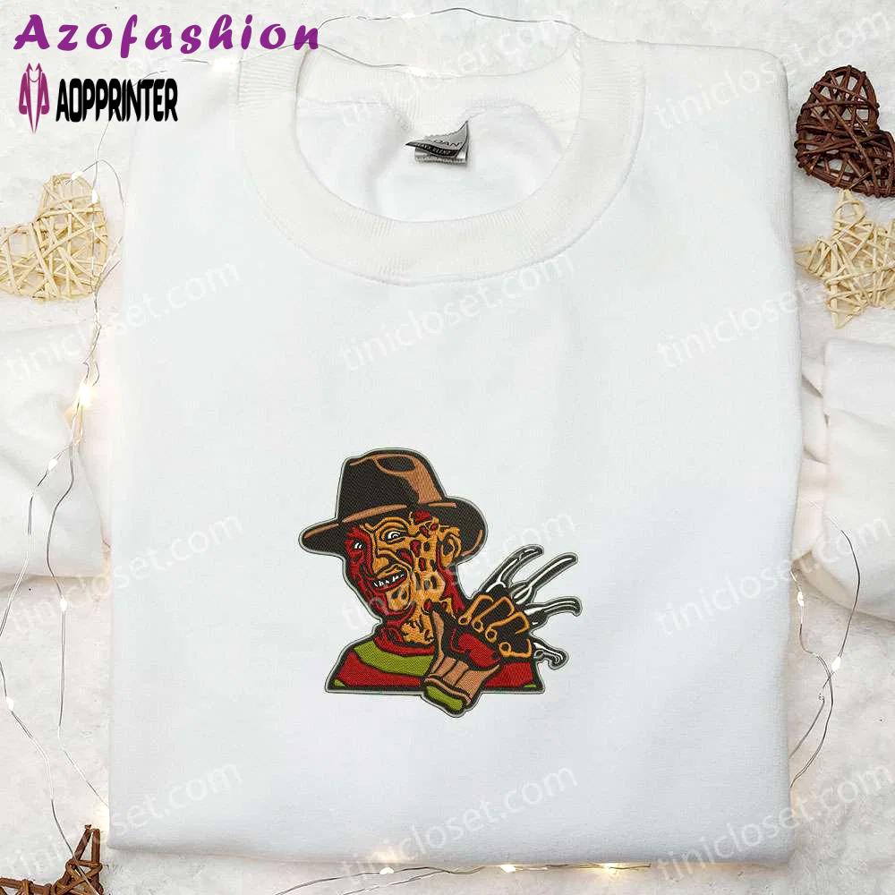 Freddy krueger embroidered sweatshirt: horror movie hoodie best halloween gift ideas Embroidered Shirt