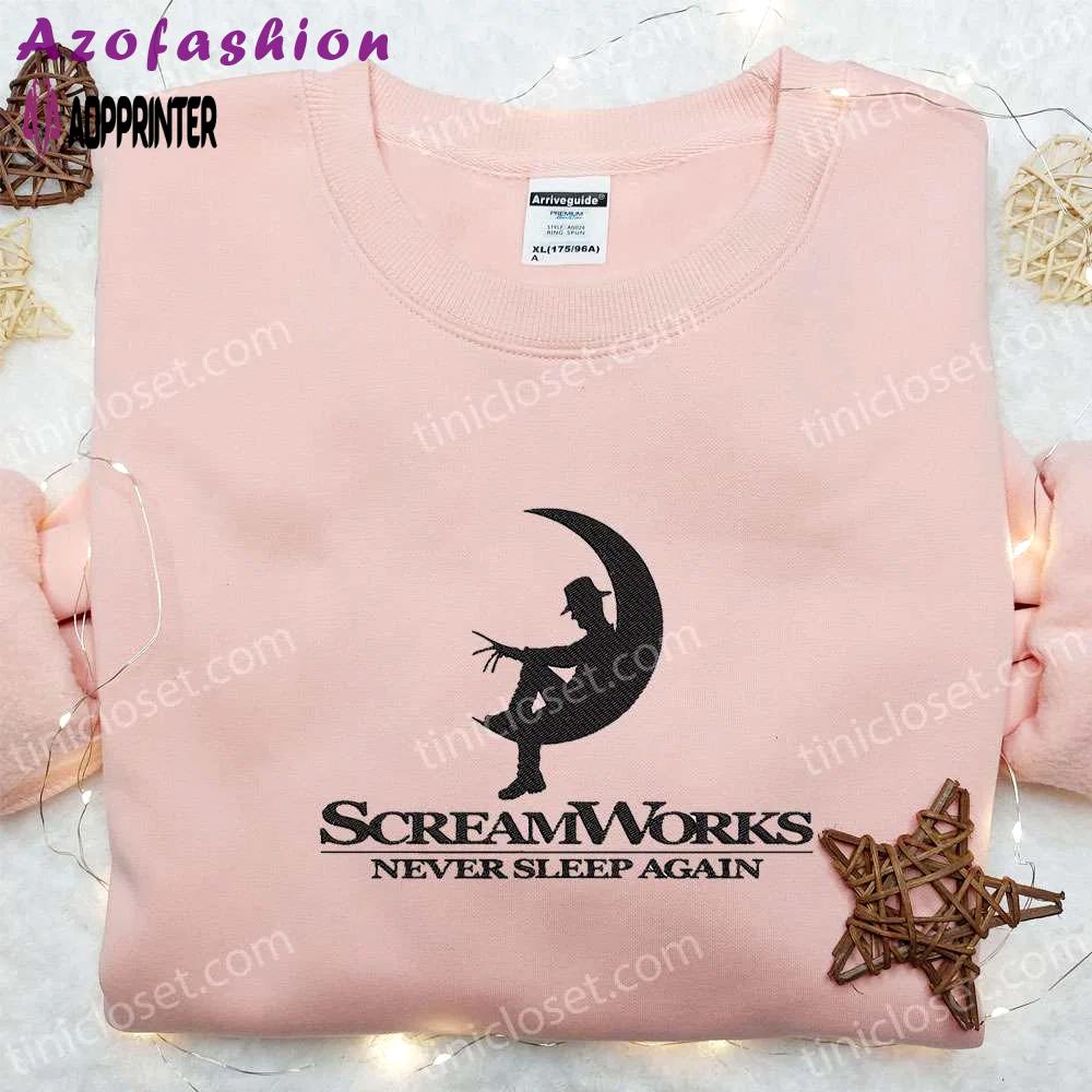 Freddy krueger scream works embroidered sweatshirt: best horror movie hoodie for halloween gifts Embroidered Shirt