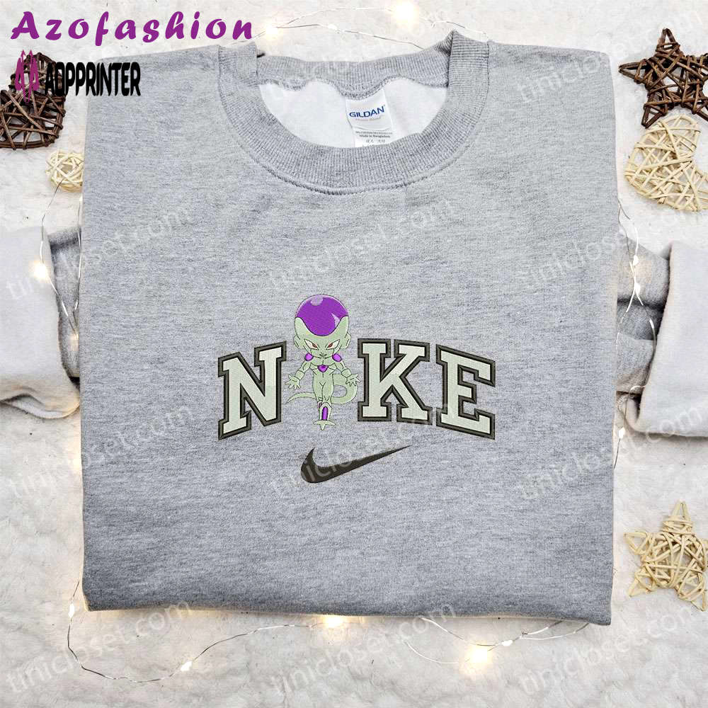 Frieza x nike anime embroidered shirt: best nike inspired gift for family Embroidered Shirt