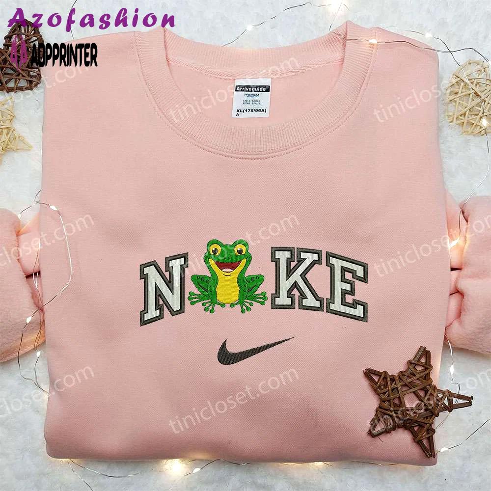 Frog x nike embroidered shirt: animal & custom design for unique style Embroidered Shirt