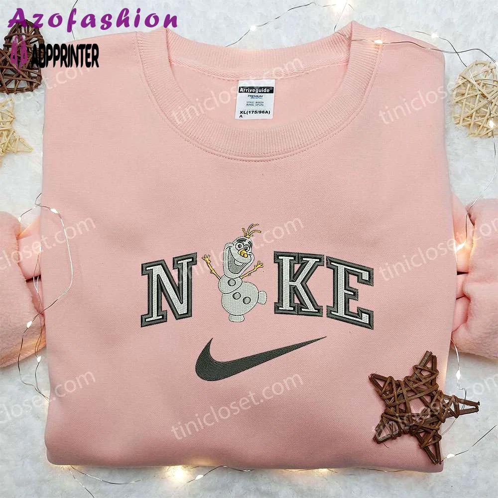 Frozen disney olaf x nike embroidered sweatshirt – nike inspired shirt Embroidered Shirt