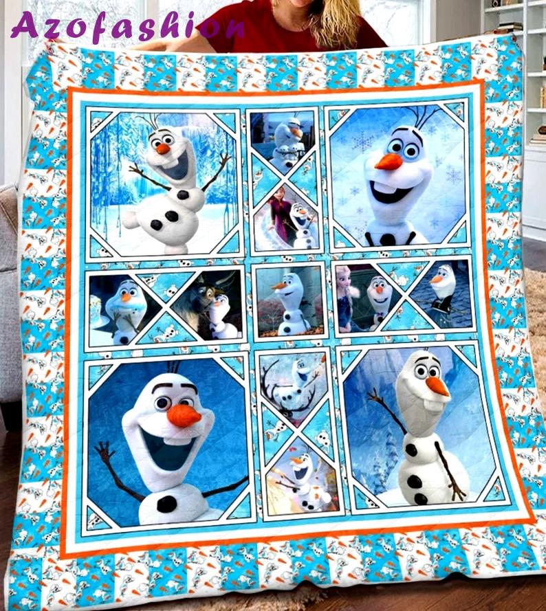 Frozen olaf blanket, olaf fleece blanket, olaf couch sofa blanket,elsa and olaf gift,christmas xmas gifts kids frozen birthday gifts Quilt Blanket