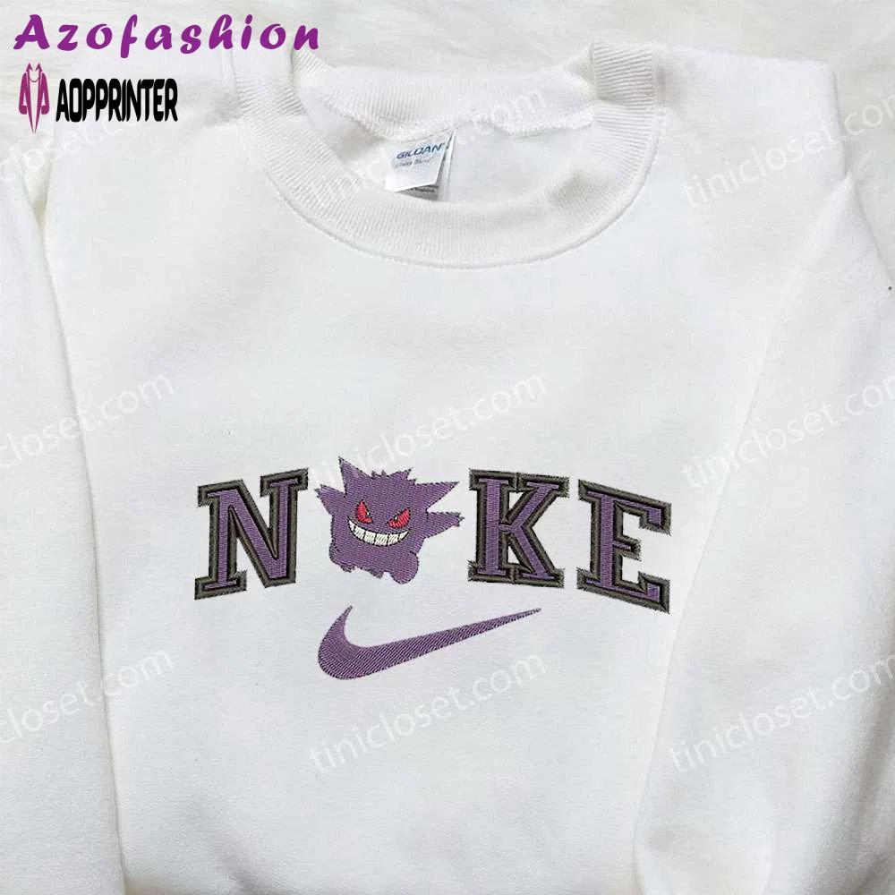 Gengar x nike embroidered shirt: custom pokemon apparel Embroidered Shirt