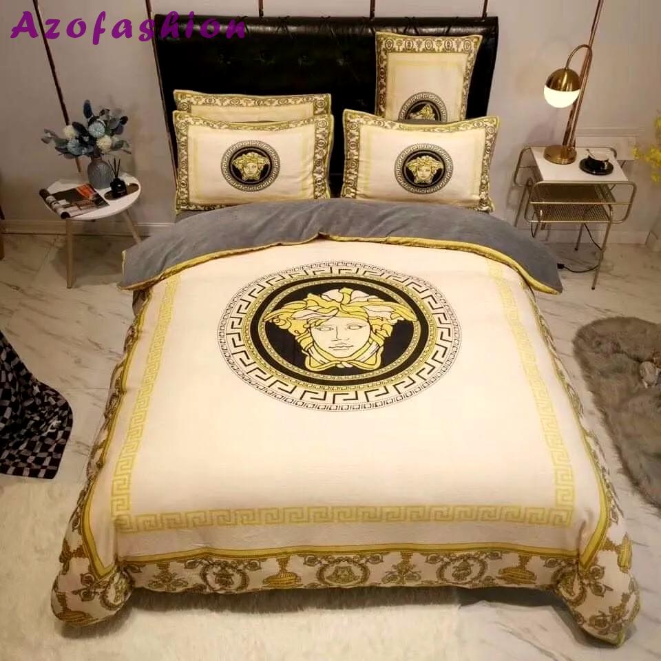 Gianni versace beige luxury brand high-end  s-    Bedding Sets blankets bedroom idea home decor bedclothes bed linen duvet covers sheets bedspread