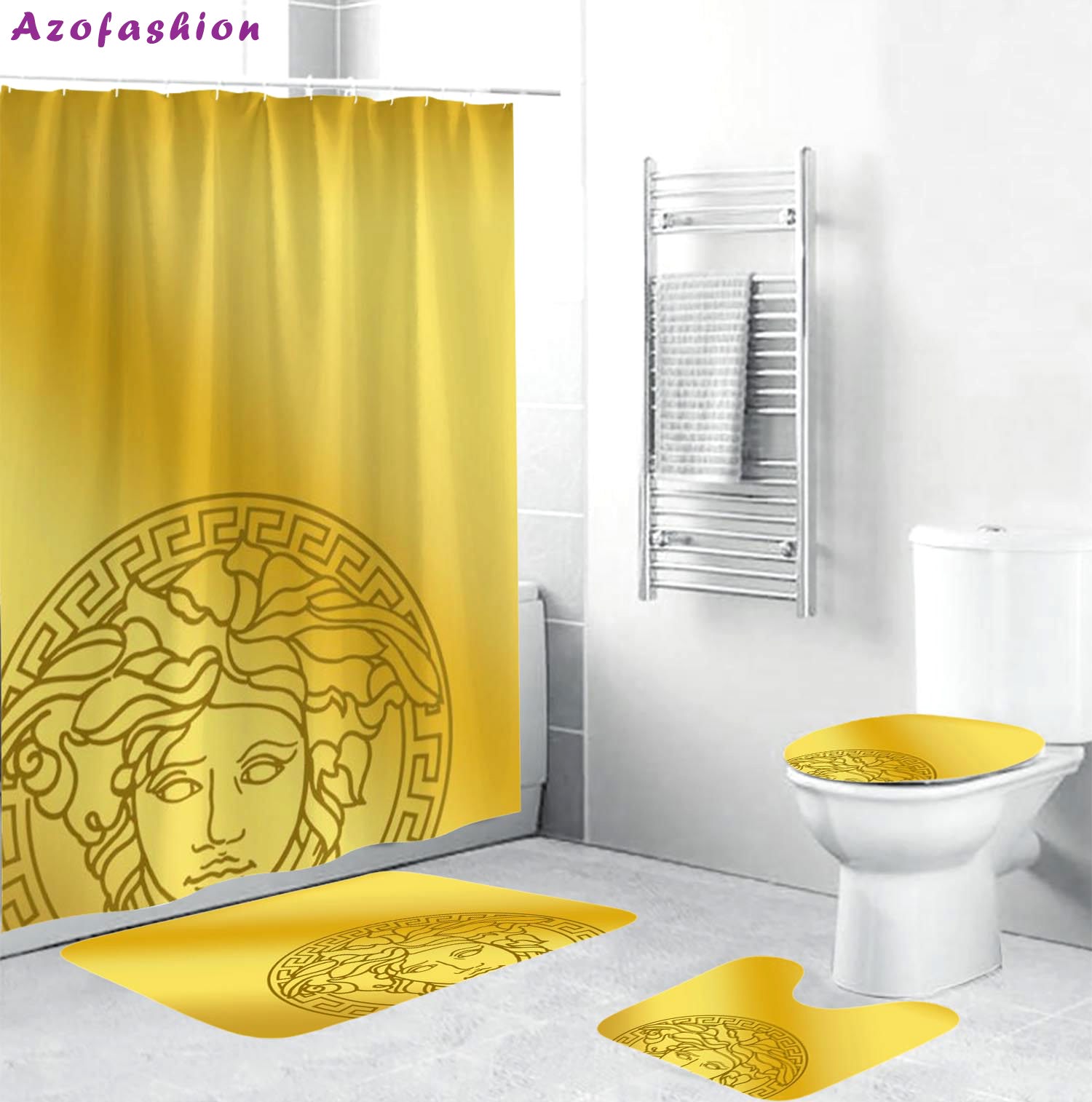 Gianni versace gold home decor bathroom sets luxury fashion brand hypebeast bath mat Bathroom Set