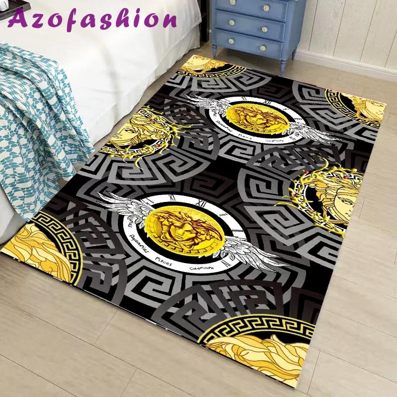 Gianni versace logo type 262. Upgrade Your Living Room with Luxury Home Decor: Area Carpets, Floor Decor, Door Mats, and Hot Gift Items with style a High-End Fashion Brand Rectangle Rug