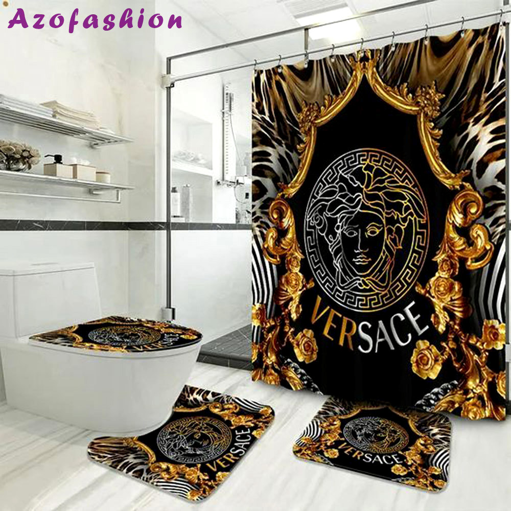 Gianni versace medusa bathroom sets home decor bath mat hypebeast luxury fashion brand Bathroom Set