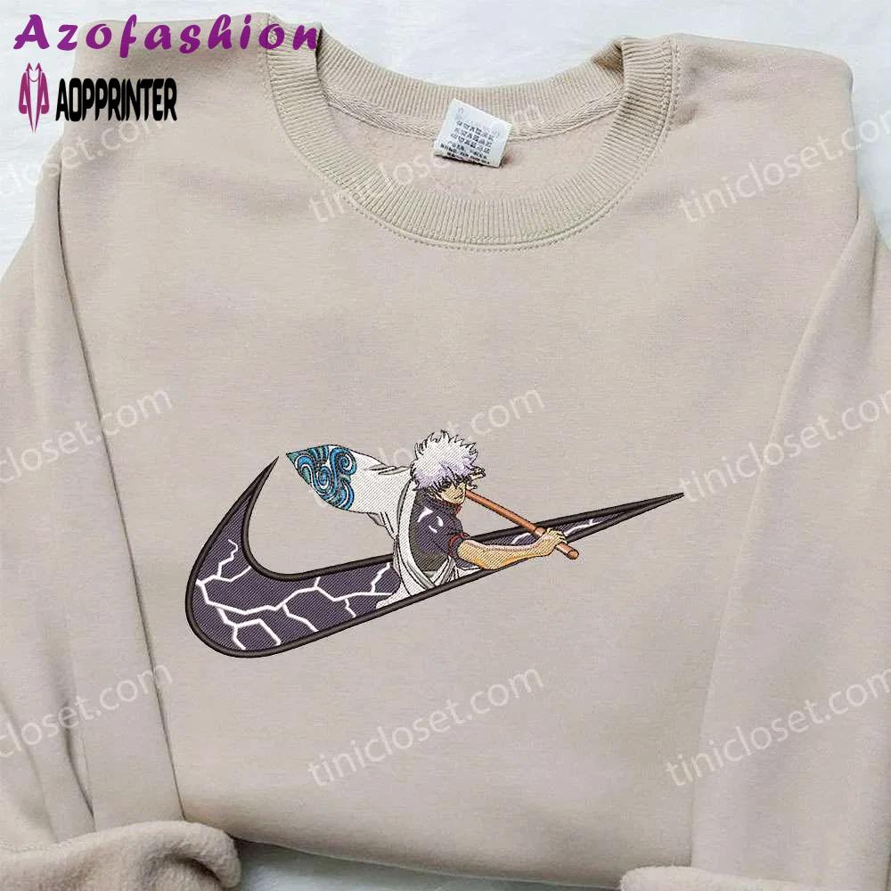 Gintoki sakata x nike embroidered sweatshirt: gintama & nike inspired shirt Embroidered Shirt