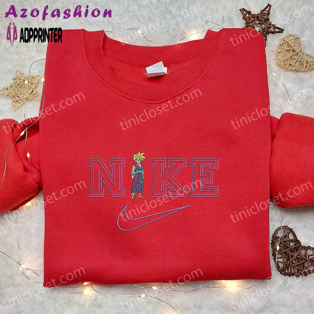 Gohan super saiyan 2 x nike anime embroidered shirt dragon ball sweatshirt nike inspired Embroidered Shirt
