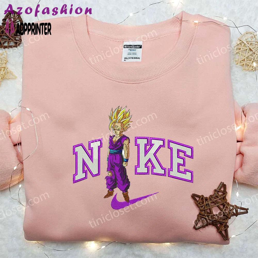 Gohan x nike dragon ball embroidered shirt: customized nike apparel for fans Embroidered Shirt