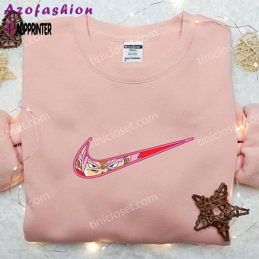 Goku super saiyan rose x nike swoosh embroidered sweatshirt – dragon ball & nike inspired shirt Embroidered Shirt
