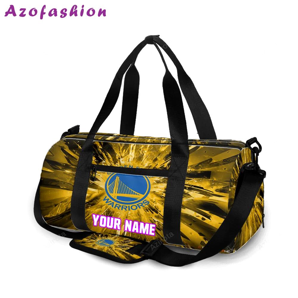 Golden state warriors emblem texture crystal personalized name travel bag gym bag 1701 Travel Bag