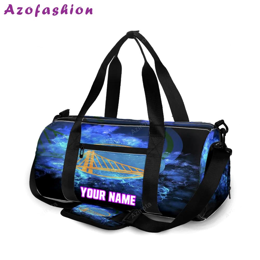 Golden state warriors emblem texture thunder personalized name travel bag gym bag 693 Travel Bag