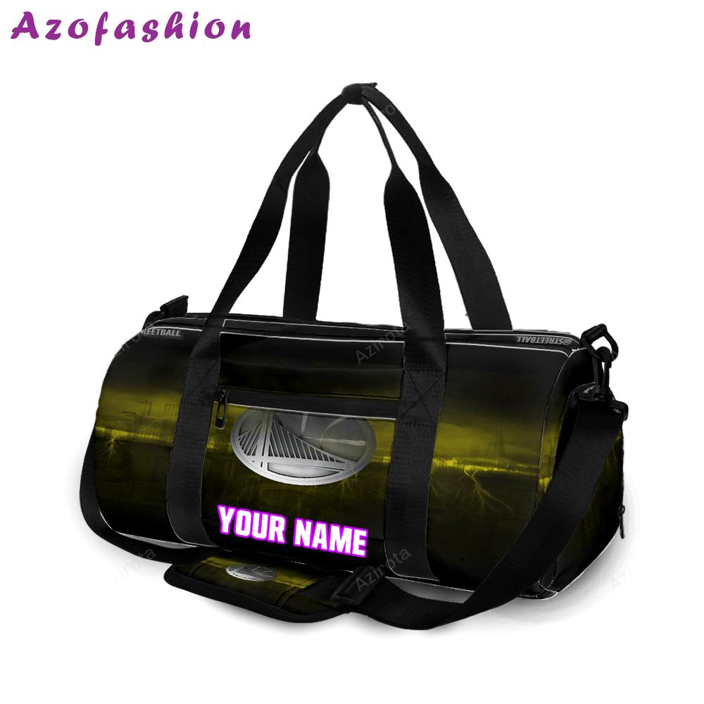Golden state warriors emblem texture thunder2 personalized name travel bag gym bag 347 Travel Bag