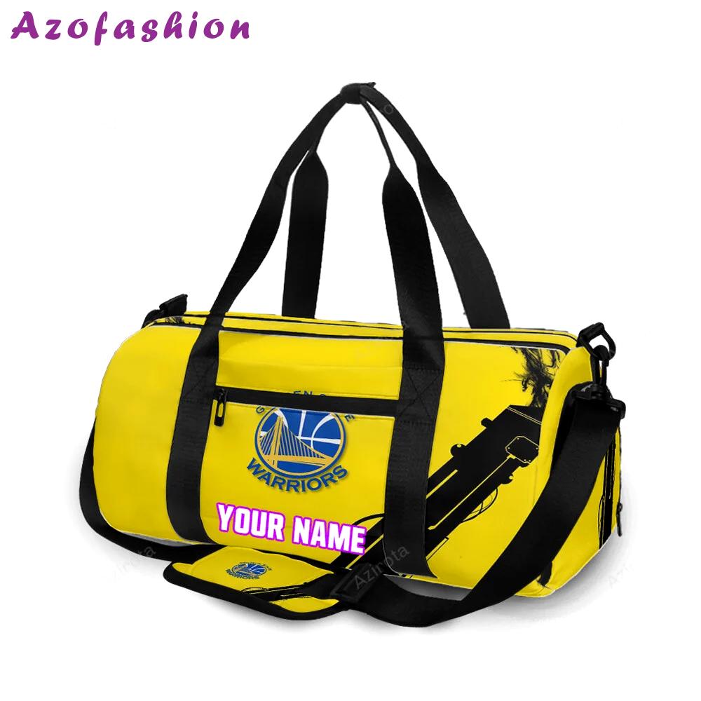 Golden state warriors emblem texture11 personalized name travel bag gym bag 308 Travel Bag