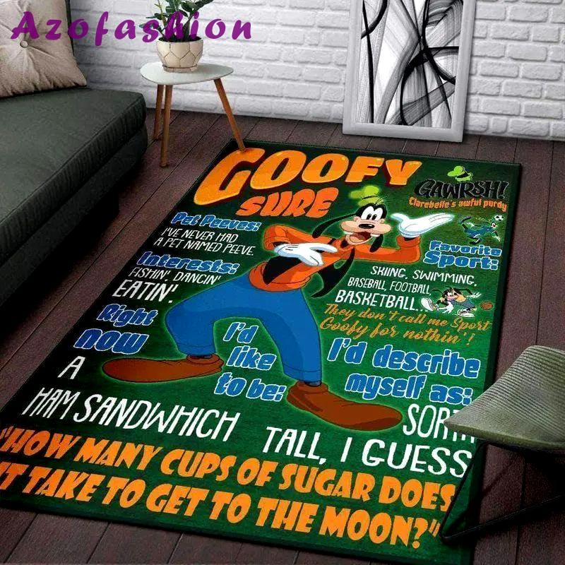 Goofy disney factory cartoon nice gift home decor rectangle area rug living room Rectangle Rug