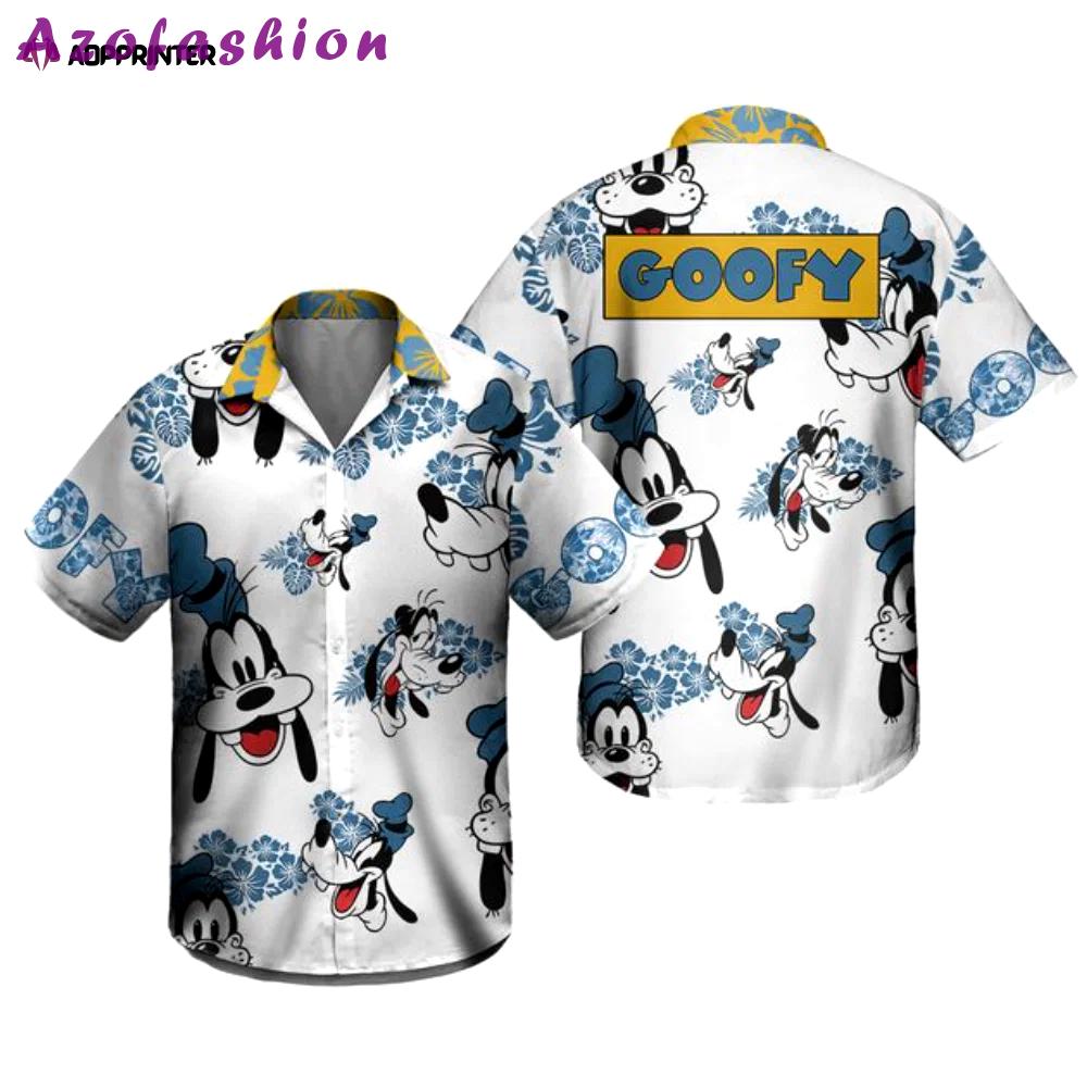 Goofy dog hibiscus disney hawaiian shirt Hawaii Shirt