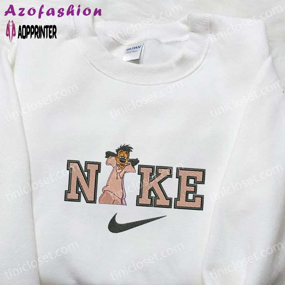 Goofy x nike cartoon embroidered tshirt & disney sweatshirt – nike inspired embroidered shirt Embroidered Shirt