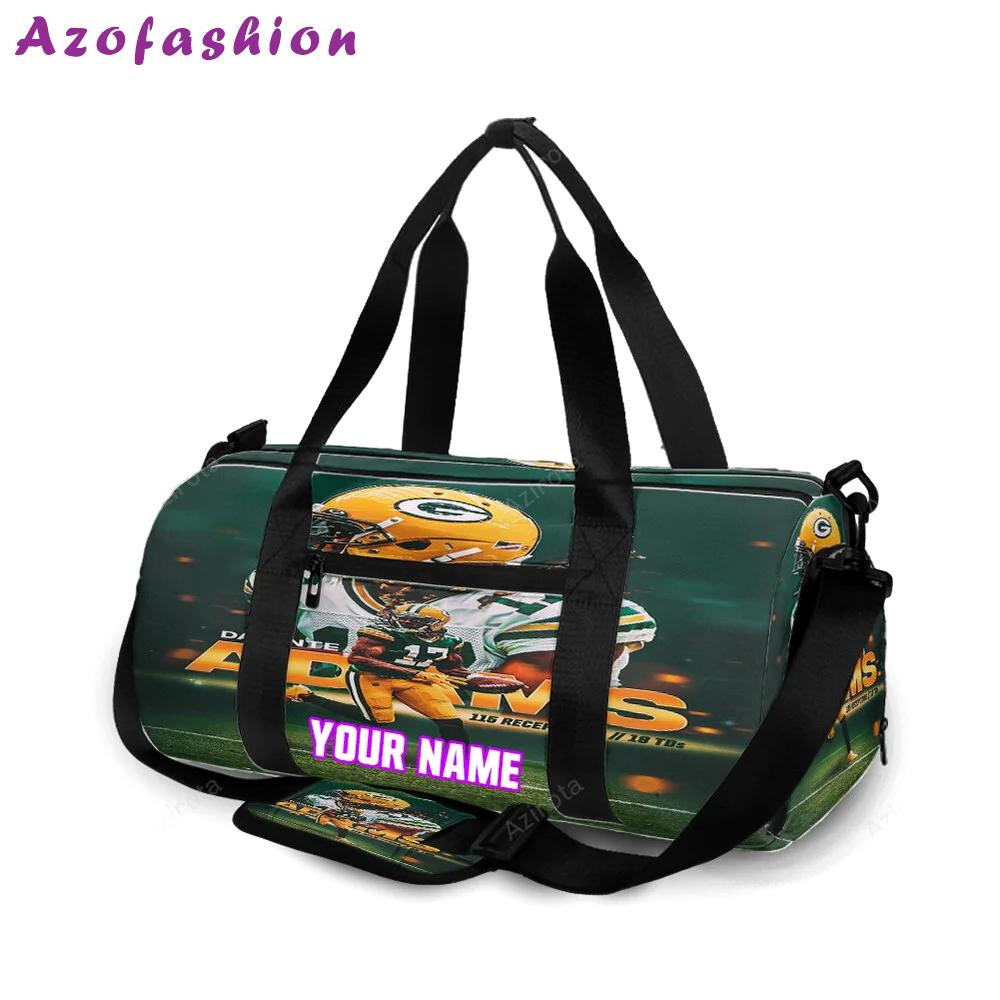 Green bay packers davante adams no17 v6 personalized name travel bag gym bag 1152 Travel Bag