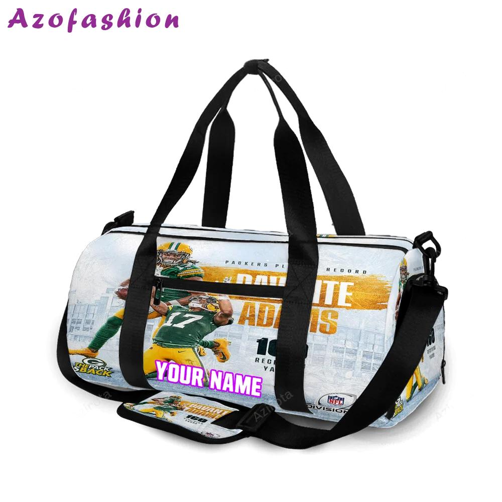 Green bay packers davante adams no17 v9 personalized name travel bag gym bag 236 Travel Bag
