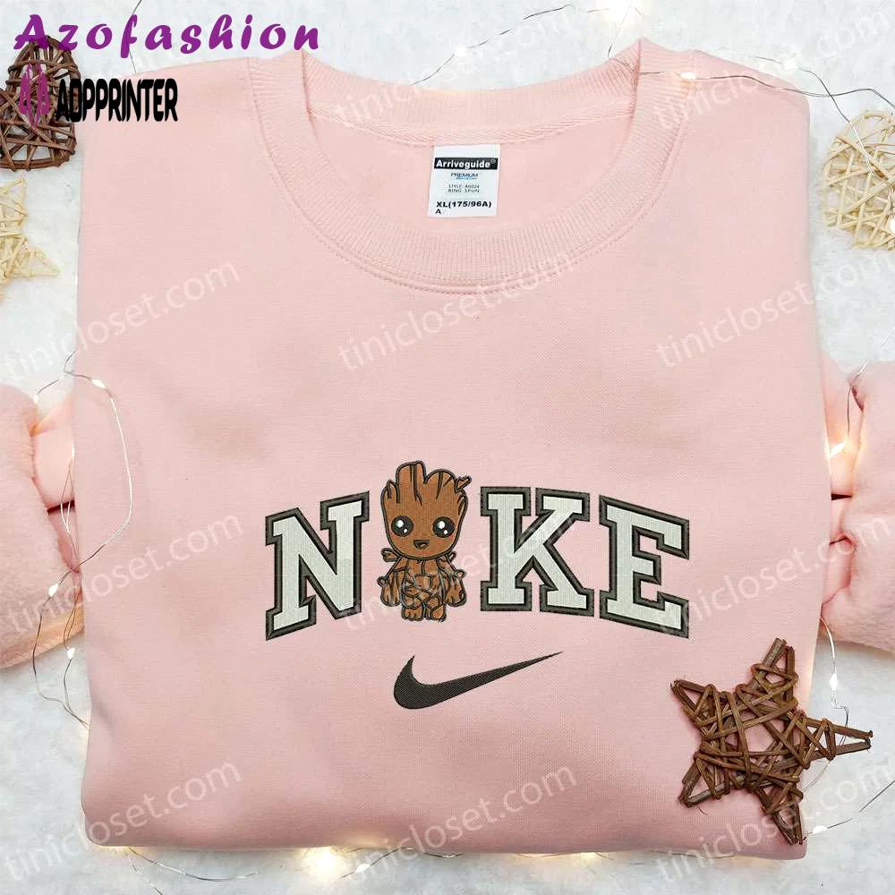 Groot x nike movie embroidered sweatshirt marvel & nike inspired embroidered shirts Embroidered Shirt