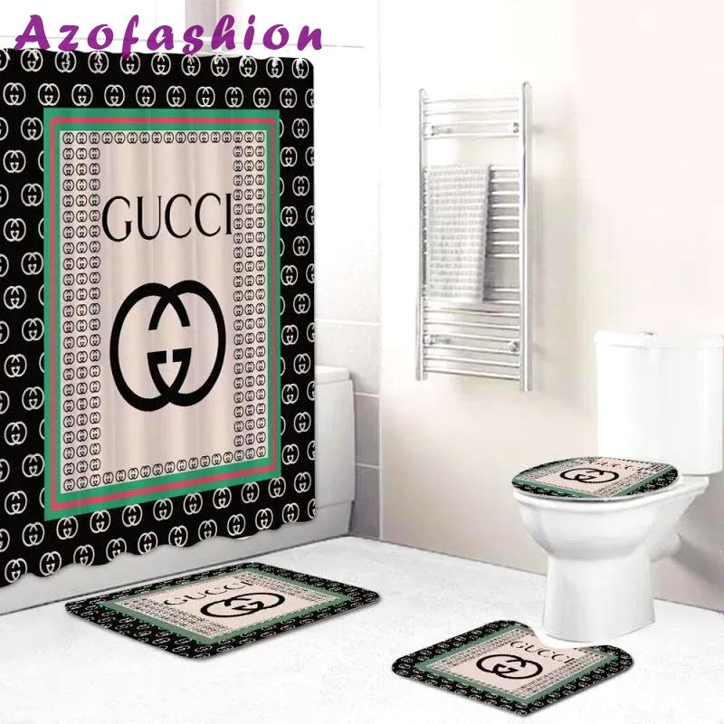 Gucci - style bathroom set bath mat luxury fashion brand home decor hypebeast Bathroom Set