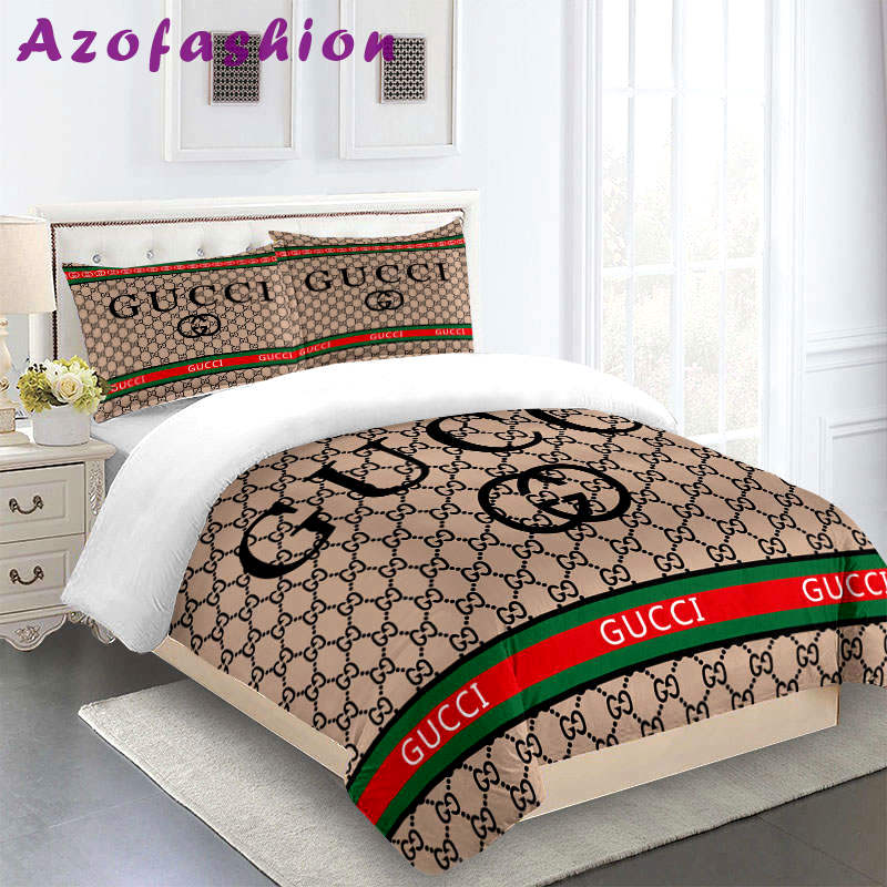 Gucci bedding set beig brown red green luxury bed sheets home decoration Bedding Sets