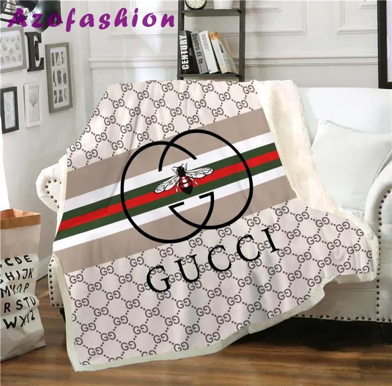 Gucci bee logo fashion luxury brand fleece blanket comfortable blanket 255 Blanket Fleece