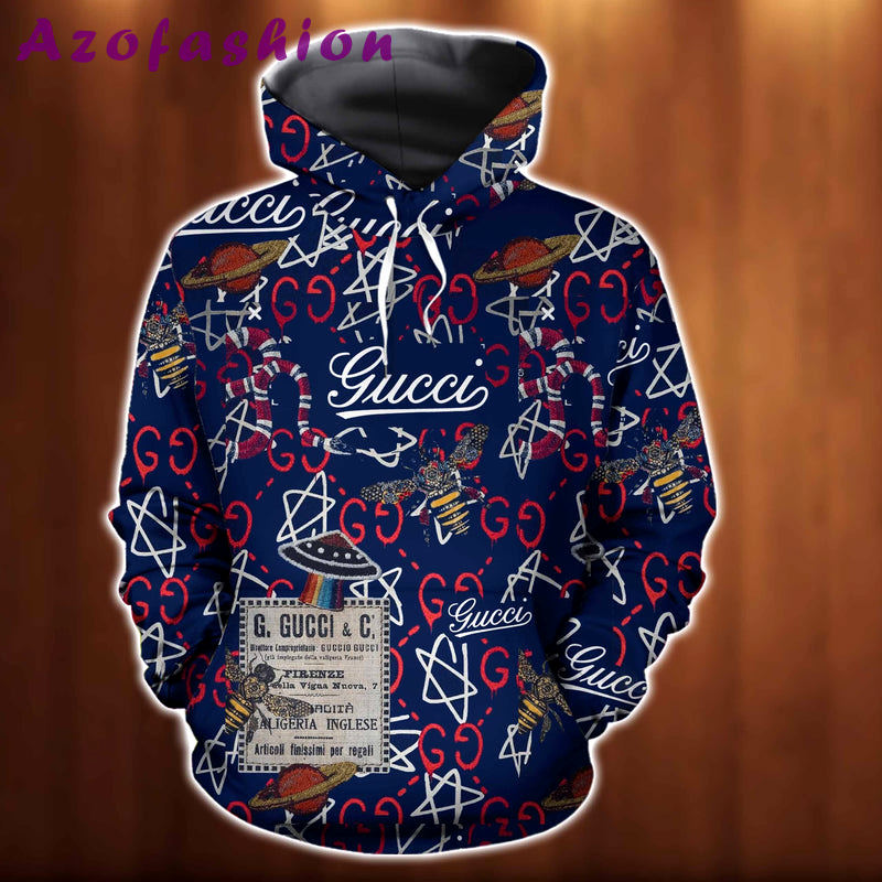 Gucci bee logo unisex hoodie for men women luxury brand outfit Hoodie 3D