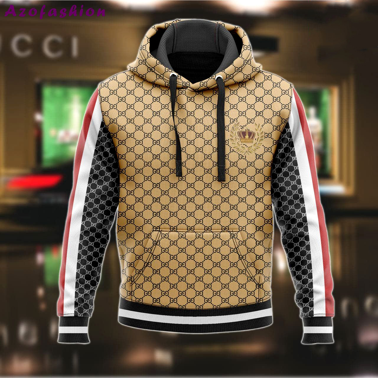 Gucci beige luxury brand premium hoodie for men women Hoodie 3D