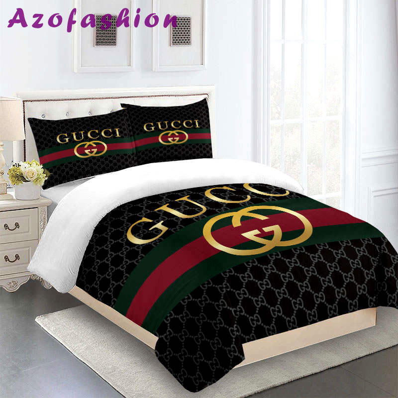 Gucci   black and gold luxury bed sheets  ation Bedding Sets covers sheets bedclothes blankets duvet bedroom idea home decor bedspread bed linen