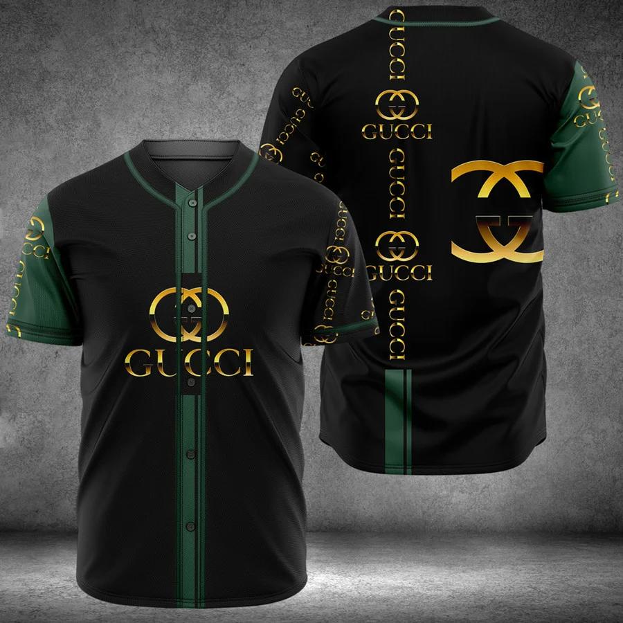 Gucci black baseball jersey shirt luxury clothing clothes sport outfit for men women hot 2023 Baseball Jersey Shirt