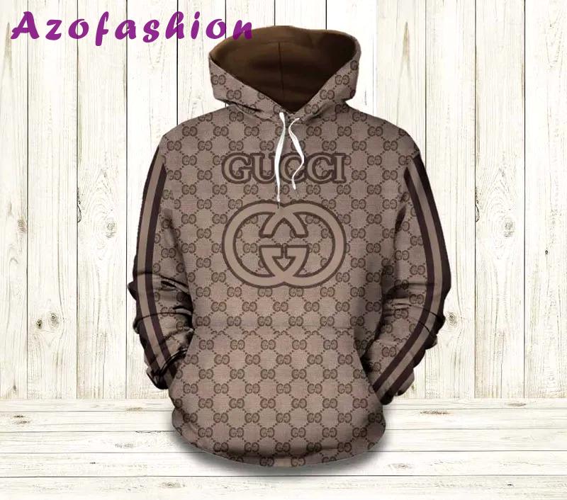 Gucci brown unisex hoodie luxury brand outfit for men women Hoodie 3D