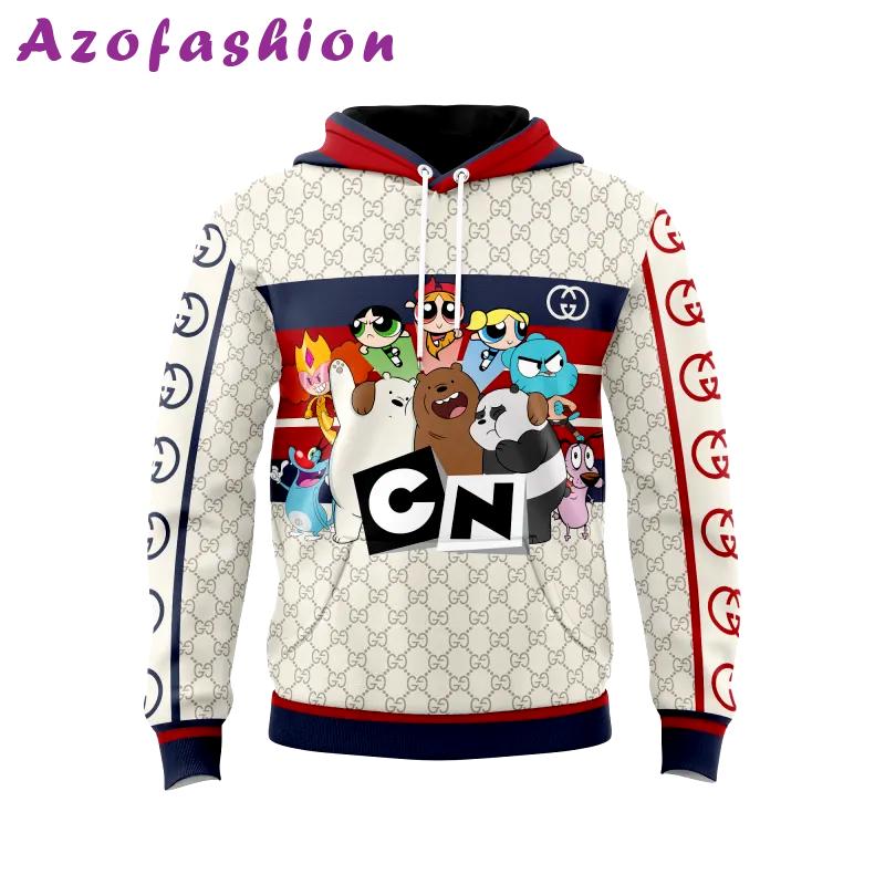 Gucci cartoon network unisex hoodie outfit for men women luxury brand clothing special gift Hoodie 3D