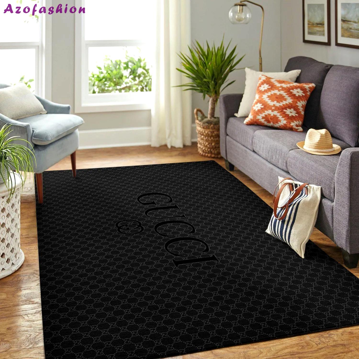 Gucci dark logo type 282. Upgrade Your Living Room with Luxury Home Decor: Area Carpets, Floor Decor, Door Mats, and Hot Gift Items with style a High-End Fashion Brand Rectangle Rug