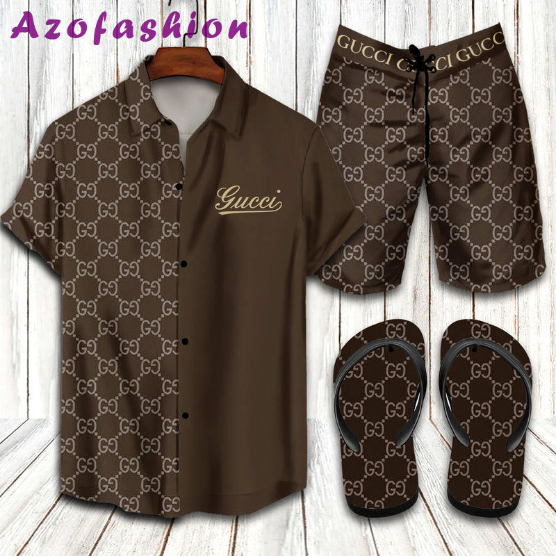 Gucci flip flops and combo hawaii shirt Hawaii Shirt Shorts & Flip Flops