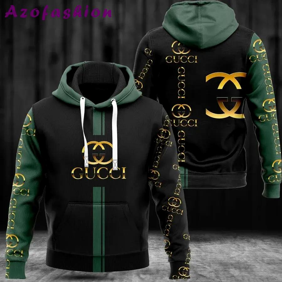 Gucci green unisex hoodie gucci logo hoodie for men women Hoodie 3D