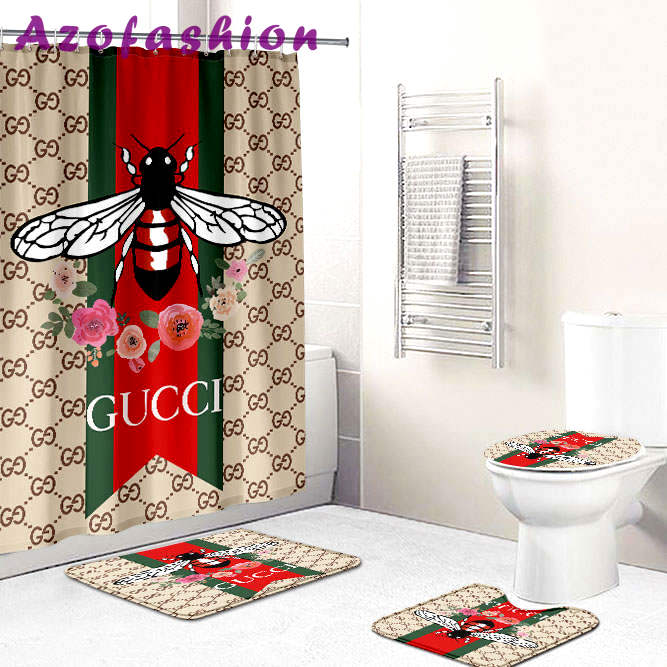 Gucci luxury bath mat sets house fly bath mat sets shower curtain 248 Bathroom Set